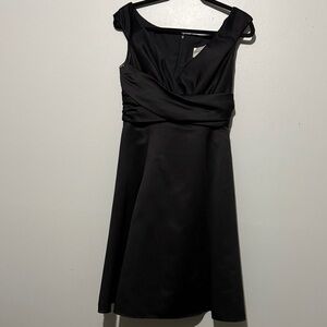 David's Bridal Elegant Black Midi Dress